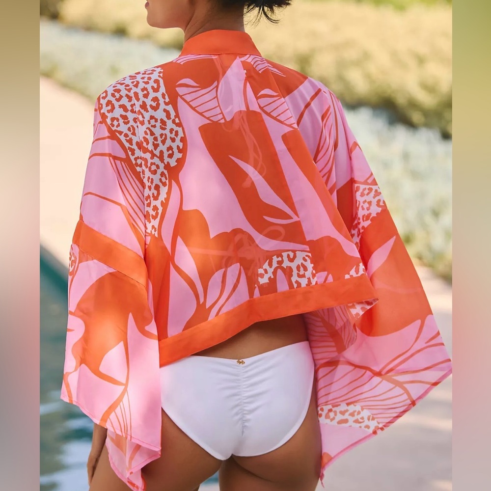 Anthropologie Tie-Front Soft Crop Blouse B One size NWT - Picture 2 of 11
